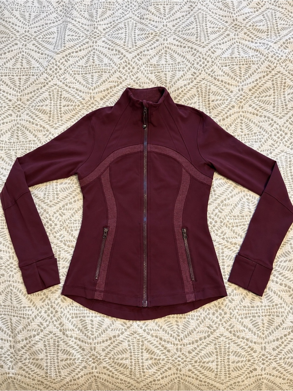 Lululemon Burgundy Define Jacket Ribbed Size 8